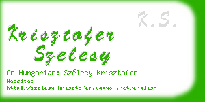 krisztofer szelesy business card